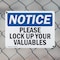 Signmission Please Lock Up Your Valuables, 18 in W x Rectangle, Plastic OS-2PACK-NS-P-1218-L-17522 - alternate 3